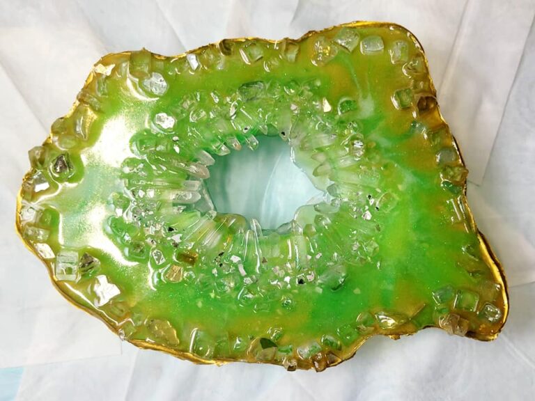 Resin Geode with Quartz Crystals