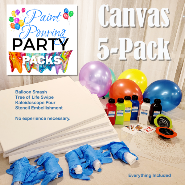 Paint Pouring Party Pack Canvas 5 Pack