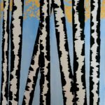 Birch Trees with Gold Leaf