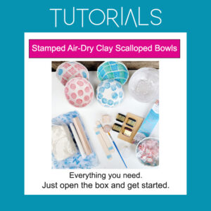 Stamped Air-Dry Clay Scalloped Bowls Art Kit